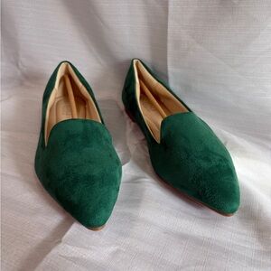 Musshoe Green Suede Women's Flats